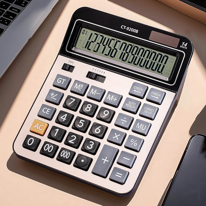 Large Computer Electronic Calculator Counter Solar & Battery Power 14 Digit - Image 7