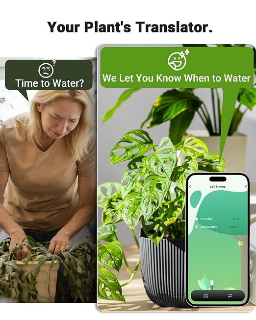 Smart WiFi Soil Moisture Meter for Plants, 2-in-1 Sensor - Image 5