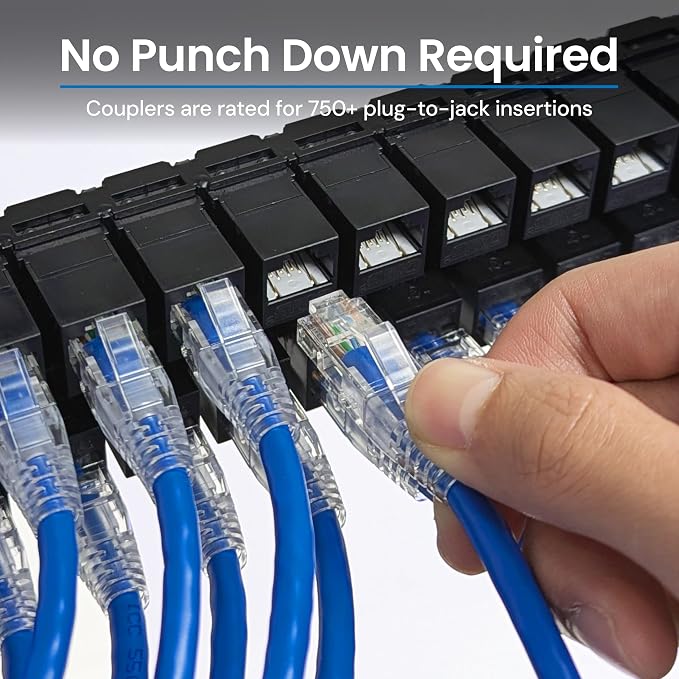ICC CAT5e Feed-Through Patch Panel, 48 Port, 1U Rackmount, RJ45 Ethernet Patch - Image 3