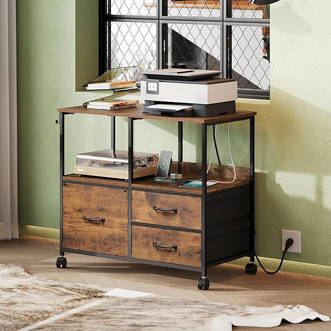 DEVAISE 3 Drawer Mobile File Cabinet, Rolling Printer Stand - Image 2