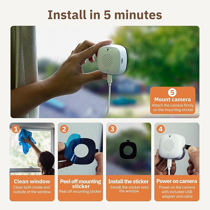 Girafit 3MP 2K Window Camera, 2.4GHz&5GHz WiFi Indoor Cameras - Image 4