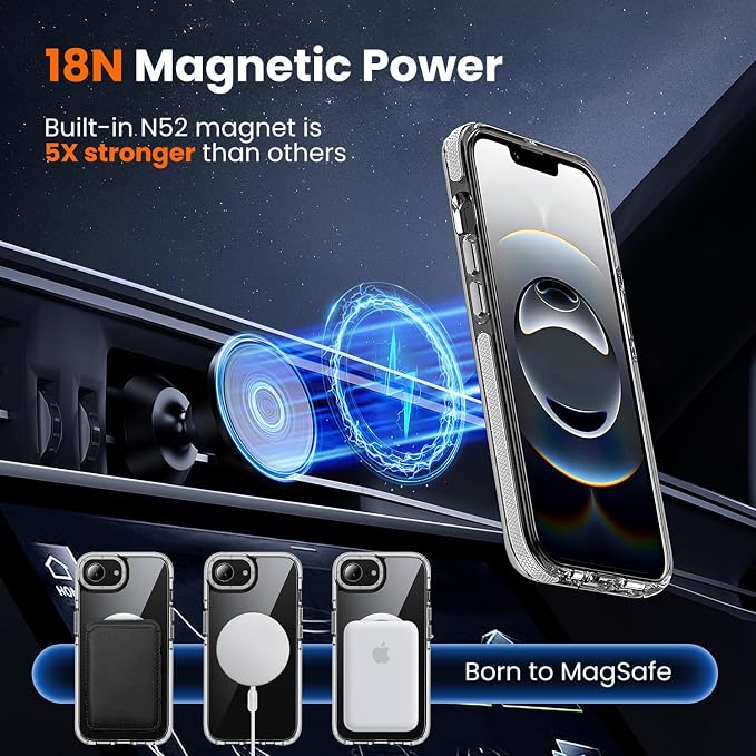 toushion 3 in 1 for iPhone 16E/17E Case Clear, Shockproof Guard Corners - Image 5