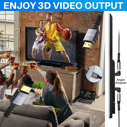 Certified HDMI® Cable, Real 8K Cable /5M, Ultra HD Braided Cord, Supports - Image 3