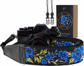 Padwa Lifestyle Blue Rose Camera Strap by PadwaLifestyleCameraStrap