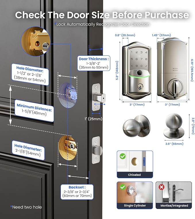 Veise VE027-K Built-in WiFi Smart Lock - Image 9