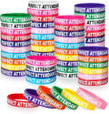 100 Pcs Perfect Attendance Silicone Wristbands 10 Assorted Color Reward Rubber by Cunno