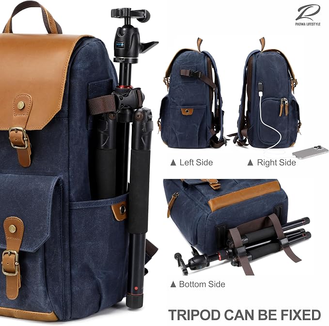 Padwa Lifestyle Blue Camera Backpack - Image 8