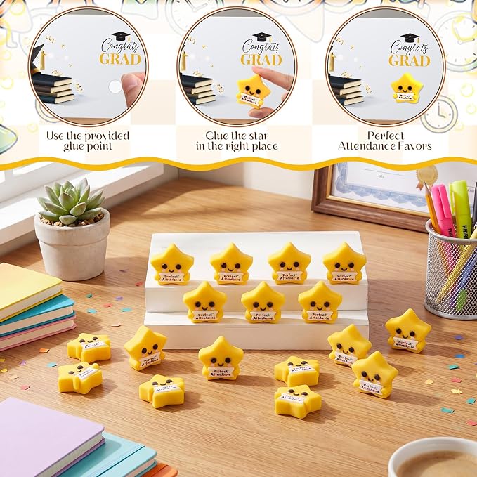 Skylety 25 Pcs Perfect Attendance Resin Star, Perfect Attendance Awards - Image 3