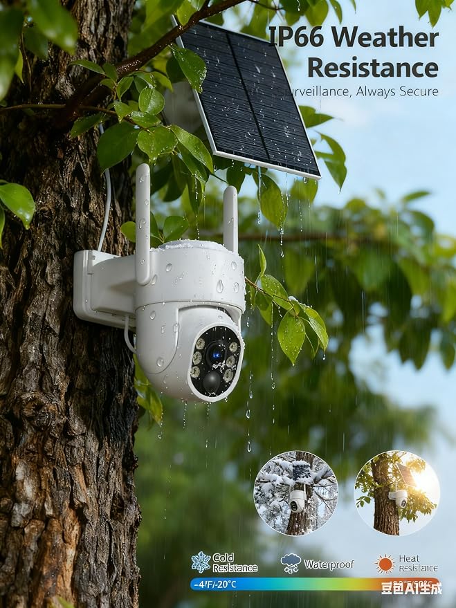 Gianteye 4G LTE Cellular Solar Security Cameras Wireless Outdoor, No WiFi Solar - Image 4