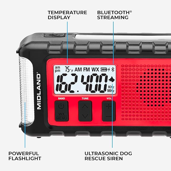 Midland - ER310PRO, Portable Emergency Bluetooth Weather AM/FM Radio - Image 3