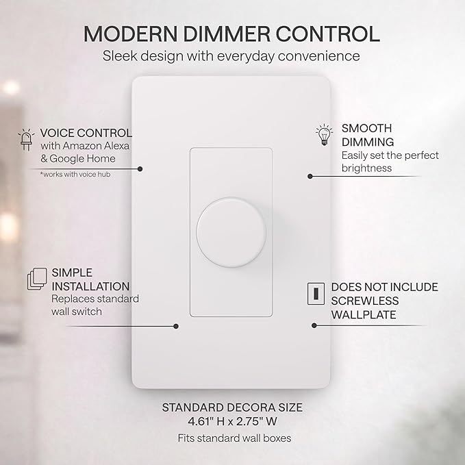 Insteon i3 Dial Smart Dimmer Light Switch, Smart Home and Electronics Rotary - Image 2
