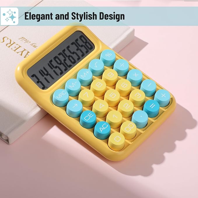 Mr. Pen- Mechanical Switch Calculator, 12 Digit Large LCD Display, Colorful - Image 4