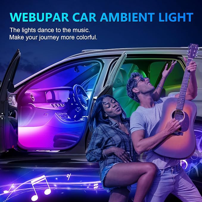 Dreamcolor Acrylic Interior Car Lights - 18 in 1 RGB LED Strip Lights - Image 6