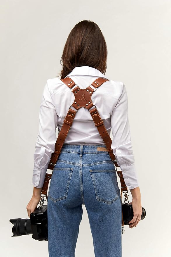 C Coiro Dual Camera Harness Shoulder Leather Camera Strap - Image 8