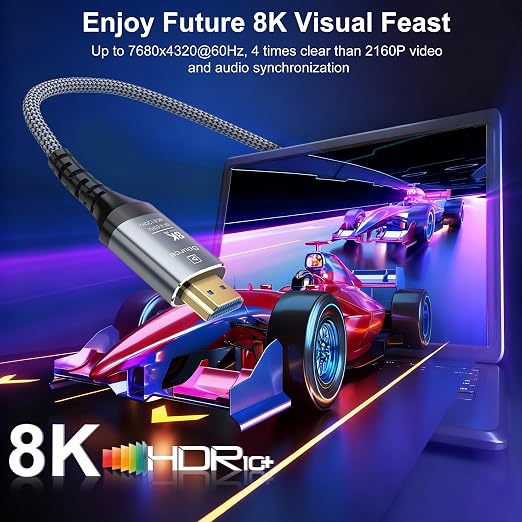 8K Fiber Optic HDMI Cable 82FT, 48Gbps Ultra High Speed Long HDMI 2.1 Cord - Image 2