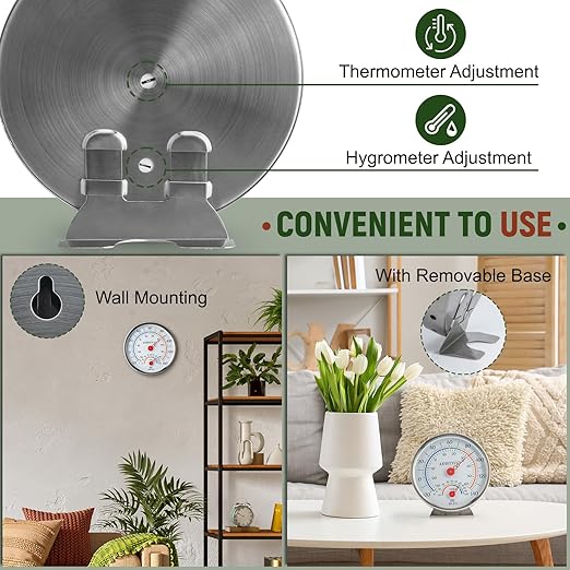 Indoor Outdoor Thermometer Hygrometer, Large Dial Waterproof Wall Mount - Image 5