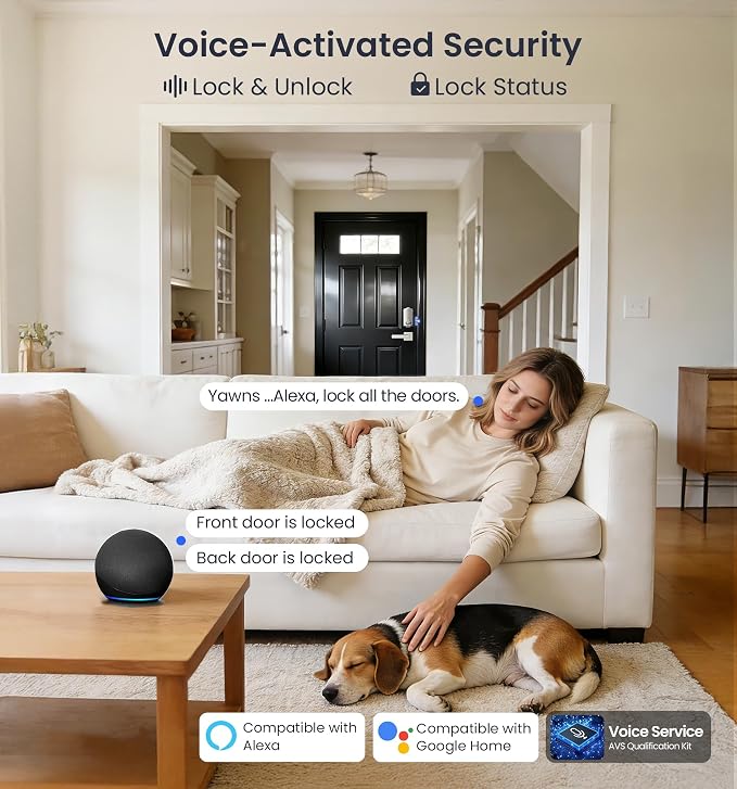 Veise VE012W Built-in WiFi Fingerprint Smart Lock, App Remote Control, - Image 5