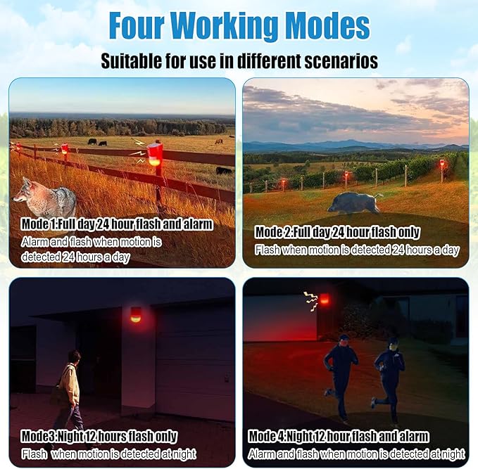 Qualirey Solar Sound and Light Alarm Motion Sensor 129db Outdoor Security Siren - Image 3