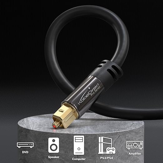 TOSLINK – Optical Audio Cable – 35ft – Designed in Germany – Fiber Optic Cable - Image 2