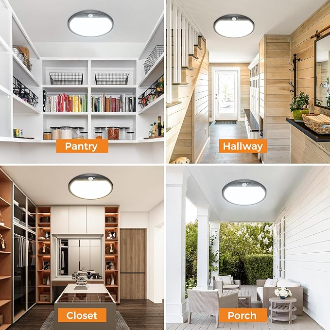 slochi 2Pack Motion Sensor Light Indoor Wired, 12 Inch 3000K/4000K/6500K Closet - Image 5