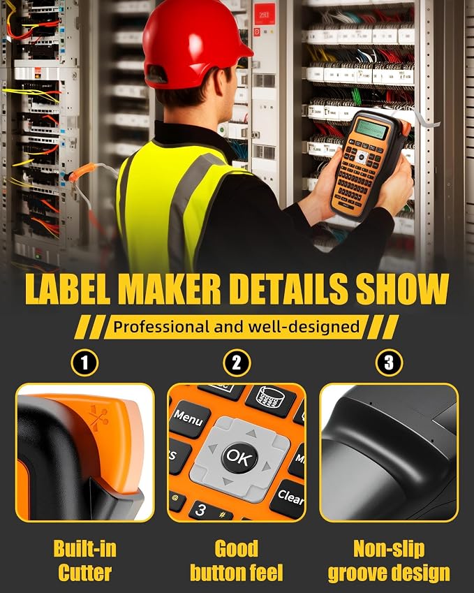 Label Maker Machine with-Tape, Heat Shrink Label Maker Waterproof-Labels - Image 5