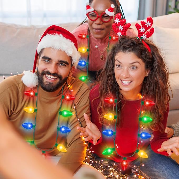 Blowata 50PCS Christmas Light up Necklace, 3 Glow Modes Christmas Accessories - Image 5