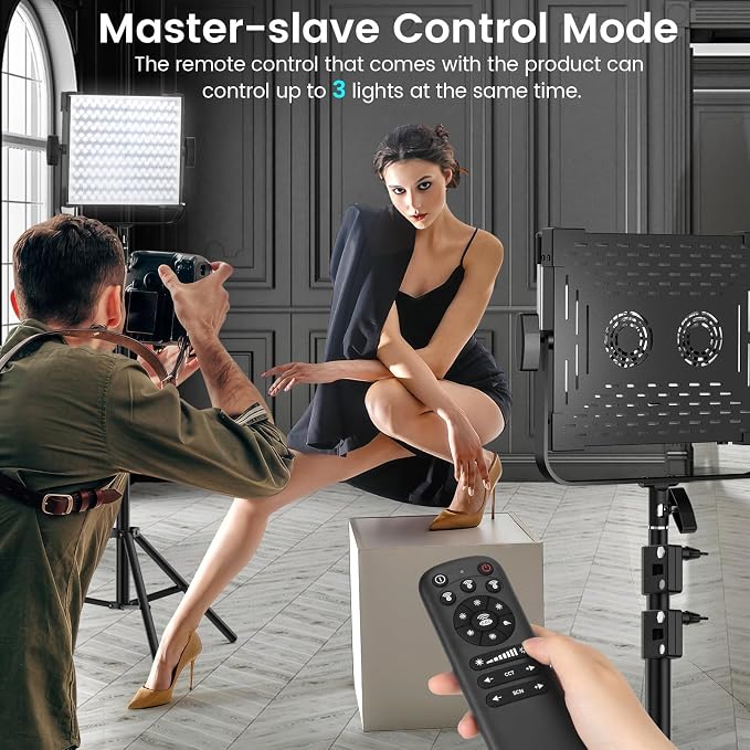 2-Pack RGB Photography Lighting Kit, 50W Bi-Color Professional LED Studio Lights - Image 4