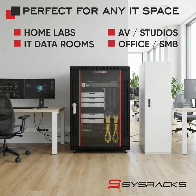 15U Wall Mount Server Rack Cabinet – 19" Network Rack Enclosure, PDU & Shelf - Image 8
