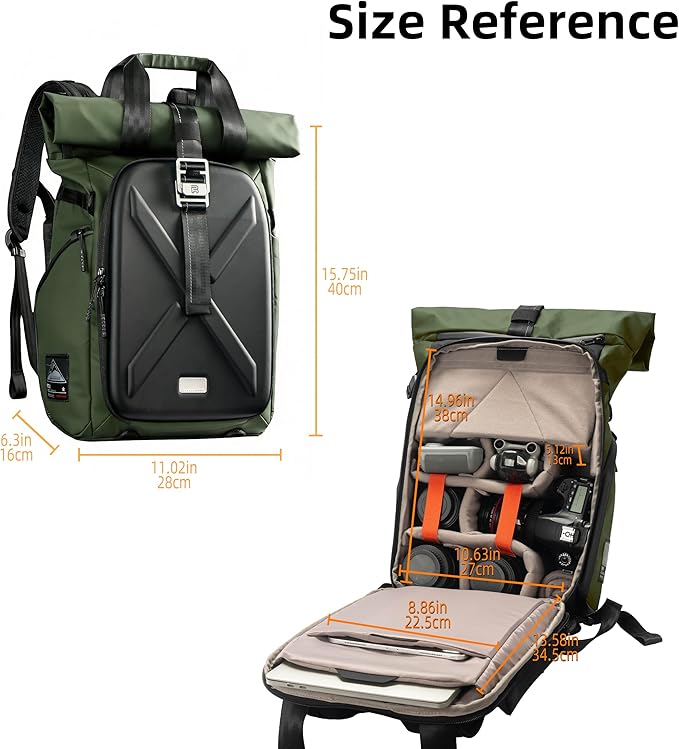 Besnfoto Hardshell Camera Backpack, DSLR SLR Mirrorless Camera Bag Waterproof - Image 4