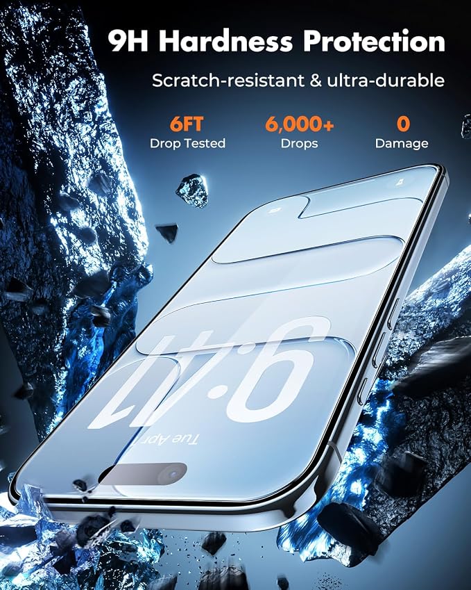 UNBREAKcable iPhone 17 Air Screen Protector 3-Pack, Upgraded Dual-Tempered - Image 3