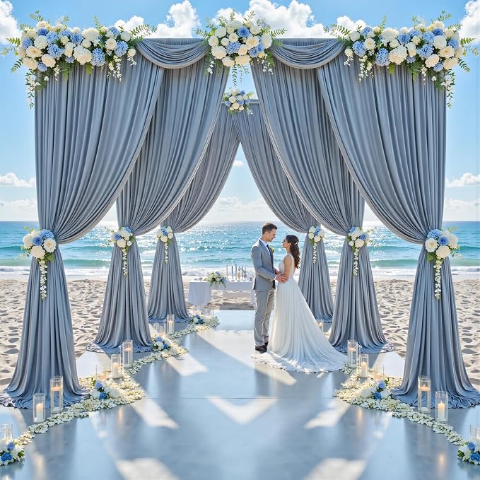 20ft x 15ft Dusty Blue Backdrop Curtains - Image 7