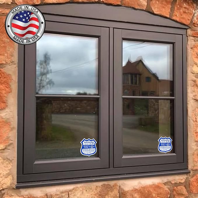 Psyfer® 6 Pack - Small Alarm Security Outdoor UV Window Stickers - Image 4