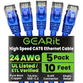 GEARit Cat 6 Ethernet Patch Cable 10 ft Blue by GEARit