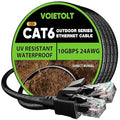 Cat 6 Outdoor Ethernet Cable 300 ft, 24AWG 10Gbps Cat6 Cable Cord Waterproof by EthernetCable