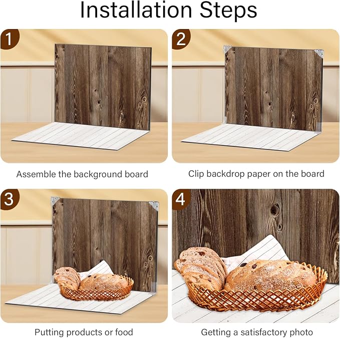 Photo Backdrop 10Pcs 20Patterns Small Product Photography Backdrops Kit Food - Image 2