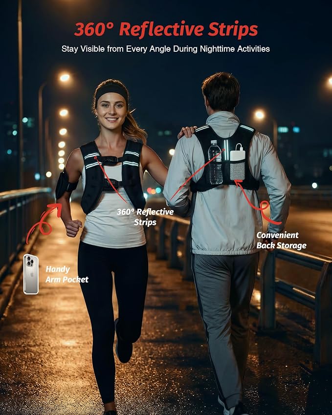 ZELUS Weighted Vest, 6lb/8lb/12lb/16lb/20lb/25lb/30lb Weight Vest - Image 7