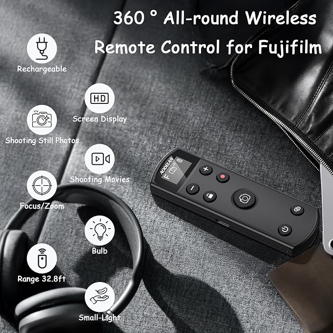for Fujifilm Camera Rechargeable Shutter Release, AODELAN Wireless Remote - Image 3