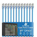 4 Feet Cat6 Patch Cables, Solid Pure Copper Patch Cord, Cat 6 Ethernet Cable by CatBose