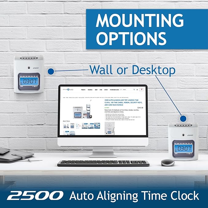 Pyramid Time Systems Small Business 2500 Time Clock Bundle, Unlimited Employees - Image 5