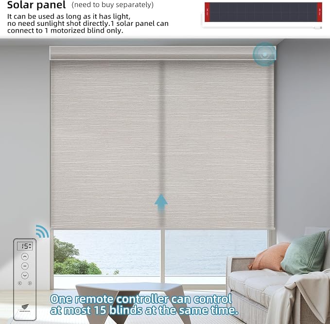 SmartWings Motorized Blind Light Filtering Shade Work - Image 5
