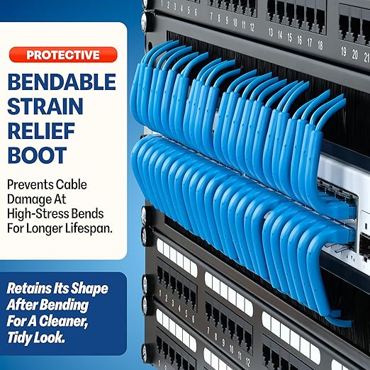 Everest Ultra Slim Cat6a Ethernet Patch Cables 5ft Blue - Image 3