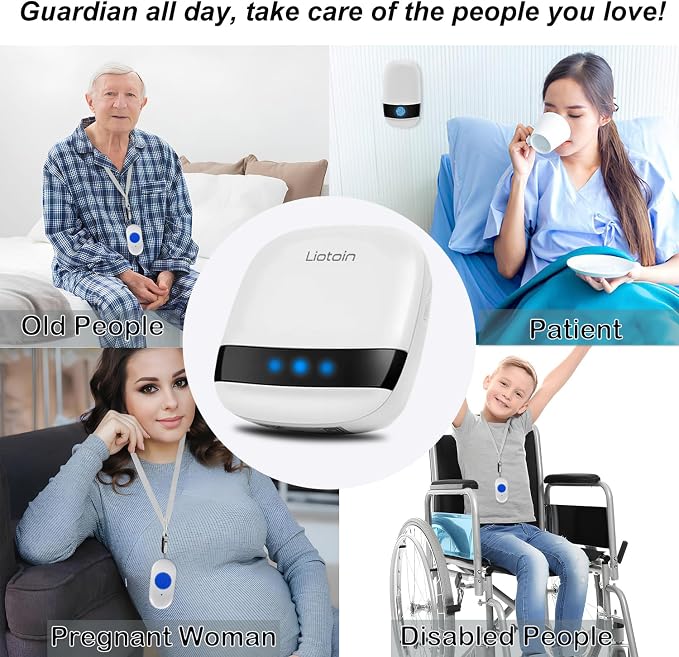 Caregiver Pager Wireless Call Button Call Bell Call Light Alert Button - Image 5