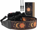 Padwa Lifestyle Helios Moon God Camera Strap -2" Full Grain Leather Ends Camera by PadwaLifestyleCameraStrap