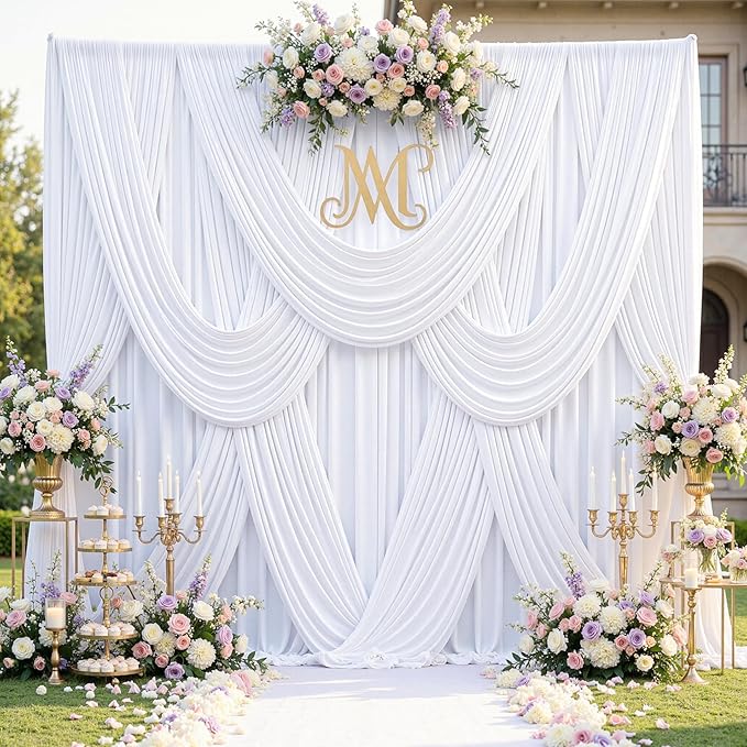 10ft x 15ft White Backdrop Curtains - Image 2