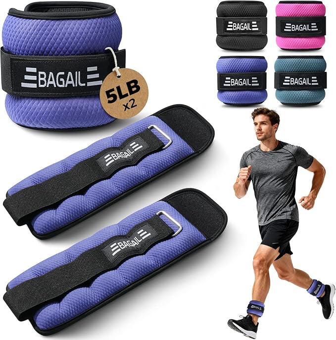 BAGAIL Ankle Wrist Weights for Women & Men, One Pair of 1/2/4/6/8/10 LBS by BAGAIL