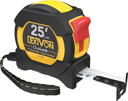 LEXIVON 25Ft/7.5m DuaLock Tape Measure | 1-Inch Wide Blade - Image 8