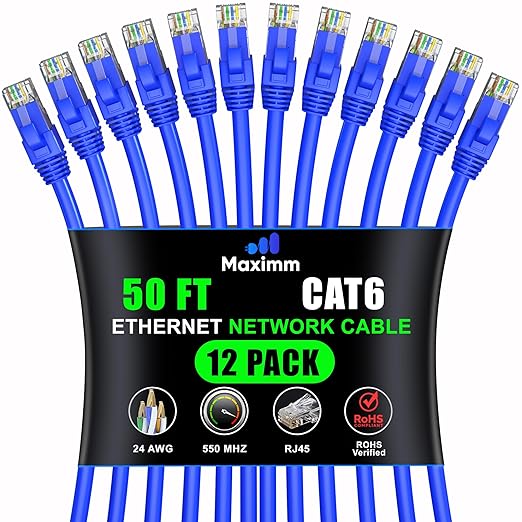 Maximm Cat 6 Ethernet Cable 50 ft by MaximmCable