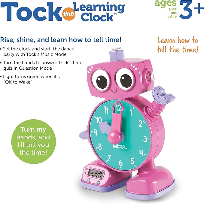 Learning Resources Tock The Learning Clock Pink - Image 6