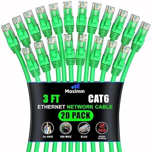 Maximm Cat 6 Ethernet Cable 3 ft by MaximmCable