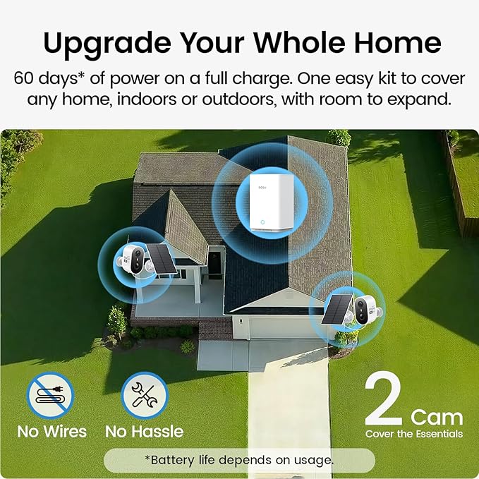 aosu Solar Security Cameras Wireless Outdoor, 2K HD Home Security Camera System - Image 3